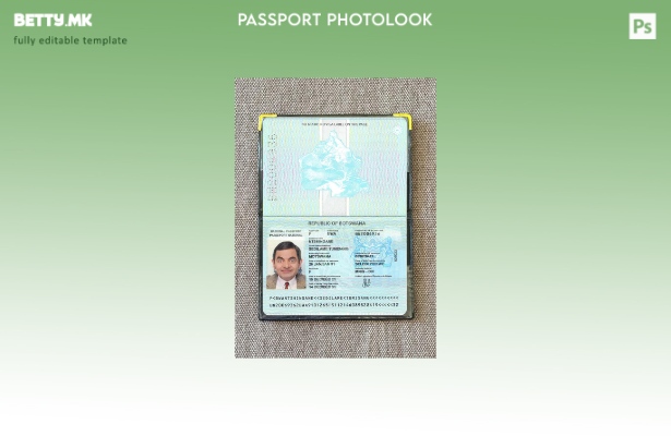 Модерен стил на боцвански пасош присутен шаблон за фото изглед